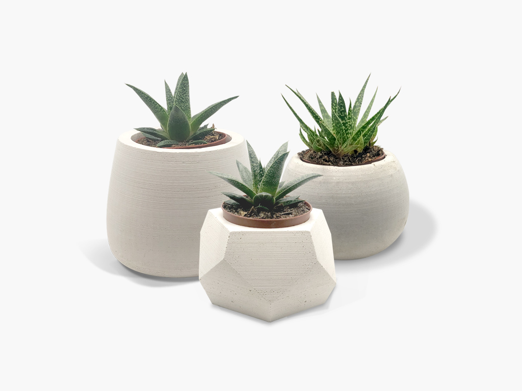 Fasmov Round Modern Ceramic Garden Flower Pots White Succulent Cactus Plant Pots, Set of 3